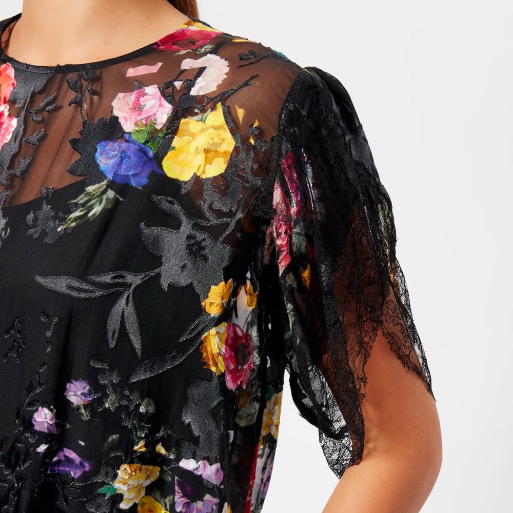 Preen By Thornton Bregazzi Satin Devoré Lace Leonora Dress - Picture 3 of 9